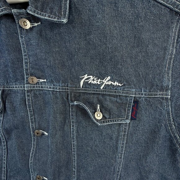 VTG Phat Farm Denim Jacket Men XL Buttons Y2K Streetwear Hip Hop 90's 00's - Picture 6 of 16